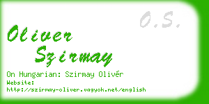 oliver szirmay business card